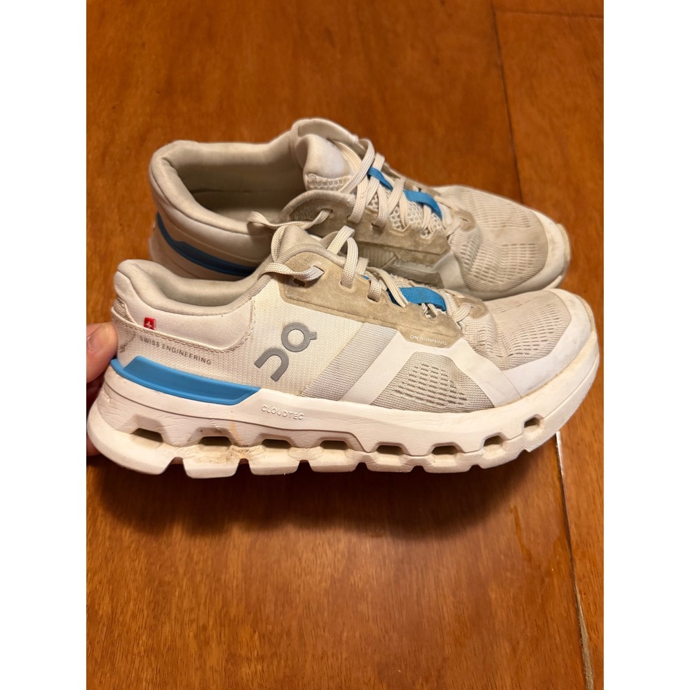 On Running Cloudstratus White Blue Women Running Shoes 3WE10133195 US 8